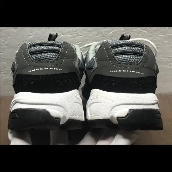 EUC Skechers Stamina Cutback Men's Sneakers Black Gray Leather Mesh Size 9EW - Picture 10 of 16